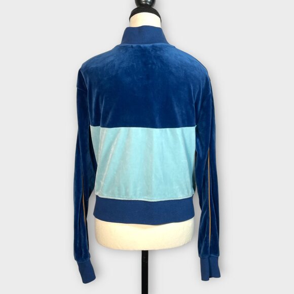 NIKE Velour Cropped Jacket XL Blue Full Zip - Picture 4 of 11